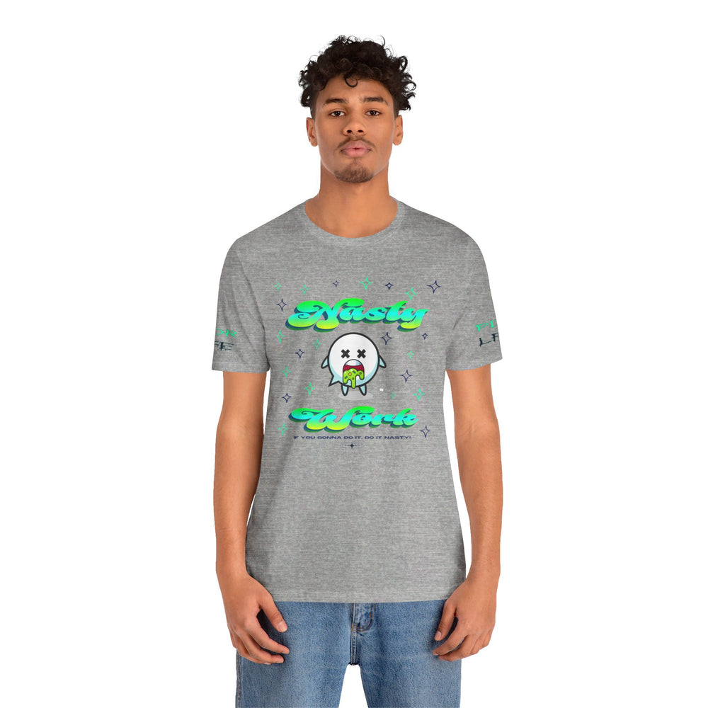 NASTY WORK (SPILL) HIP HOP Short Sleeve Tee - PDR LFE Athletic Heather / XS PDR LFE