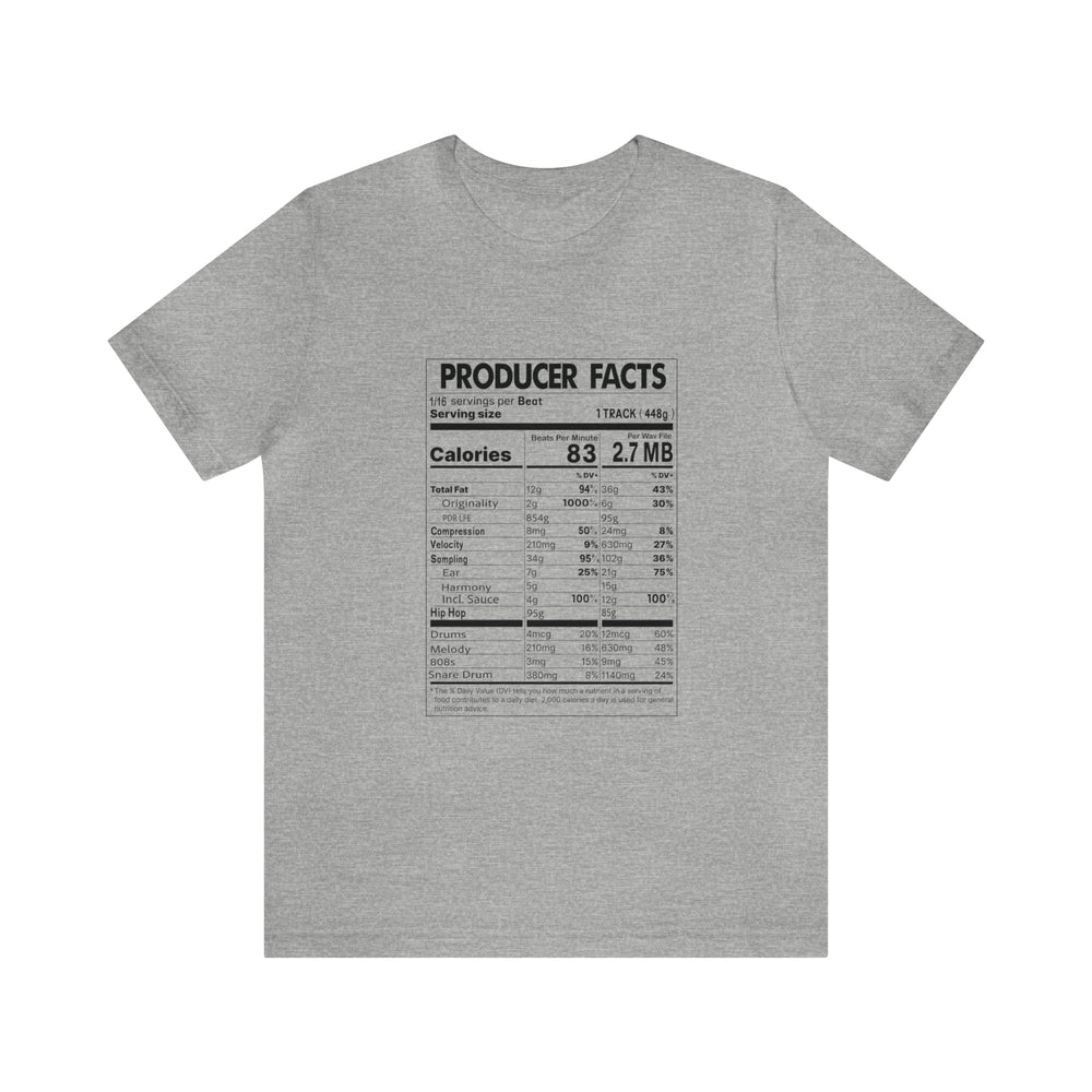 PRODUCER FACTS Hip Hop Short Sleeve Tee - PDR LFE Athletic Heather / S PDR LFE
