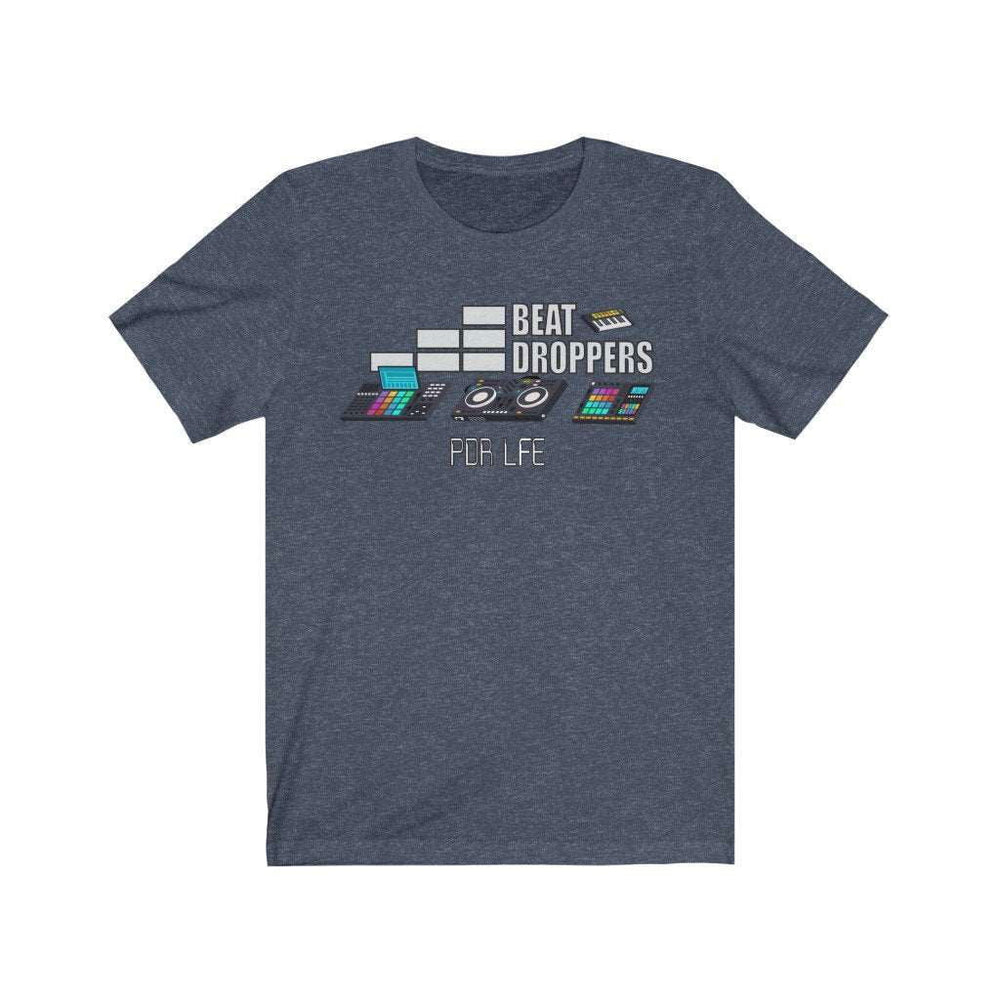 BEAT DROPPERS Unisex Jersey Short Sleeve Tee - PDR LFE Heather Navy / S PDR LFE