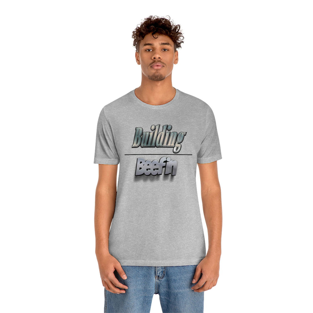 BUILDING OVER BEEFIN HIP HOP Jersey Short Sleeve Tee - PDR LFE Athletic Heather / S PDR LFE