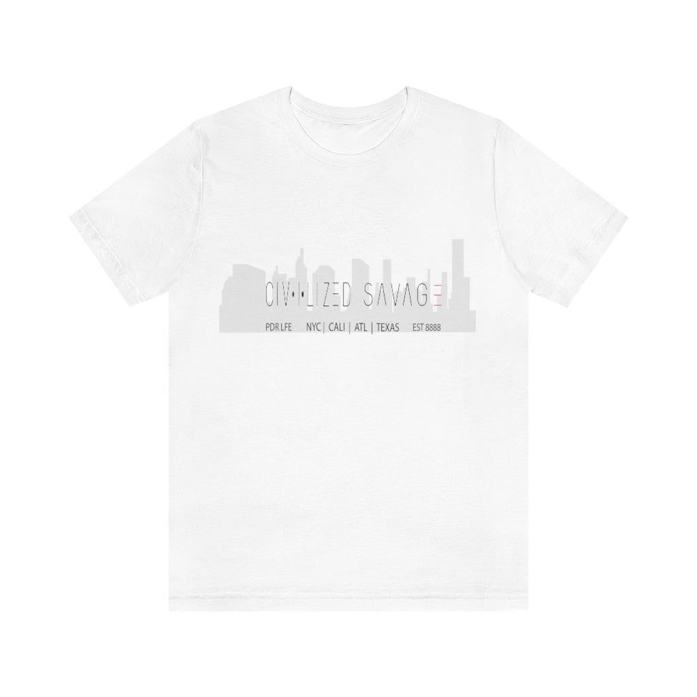 CIVILIZED SAVAGE Hip Hop Unisex Jersey Short Sleeve Tee - PDR LFE White / S PDR LFE