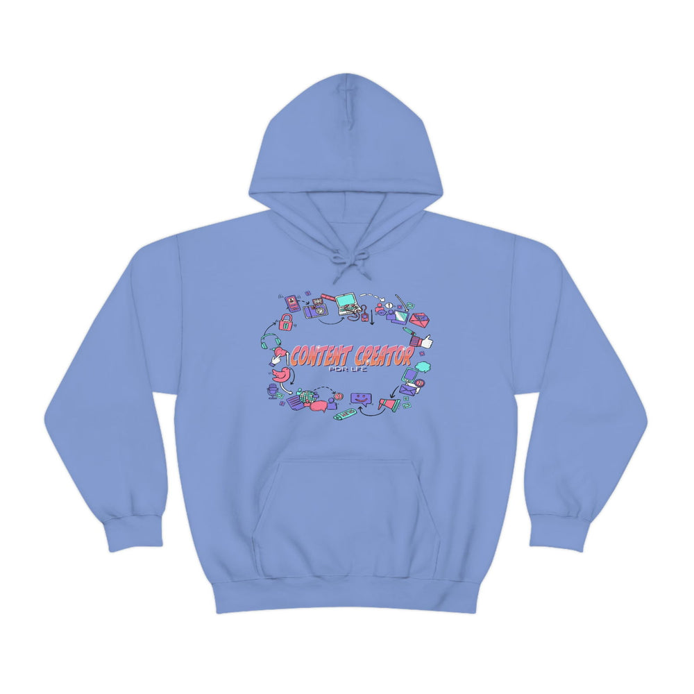 CONTENT CREATOR Heavy Blend™ Female Hooded Sweatshirt - PDR LFE Carolina Blue / S PDR LFE