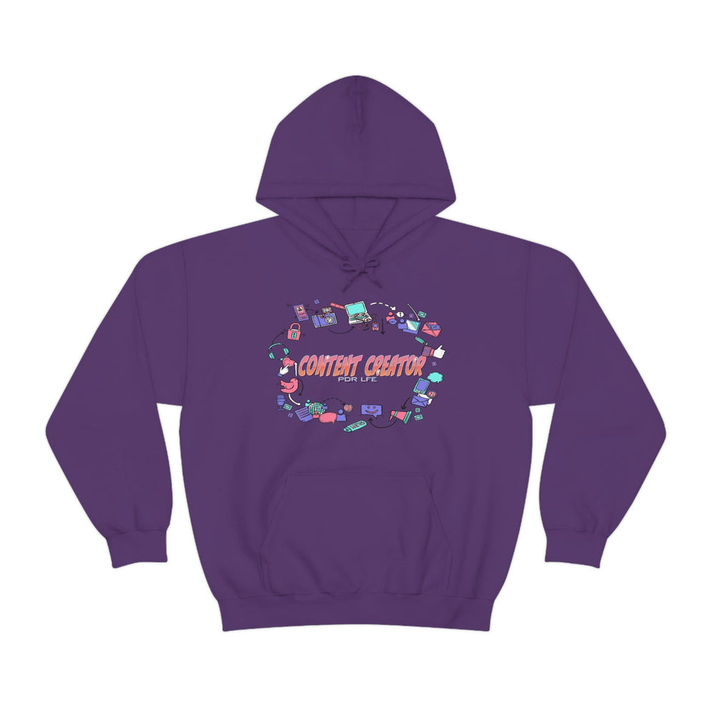 CONTENT CREATOR Heavy Blend™ Female Hooded Sweatshirt - PDR LFE Purple / S PDR LFE