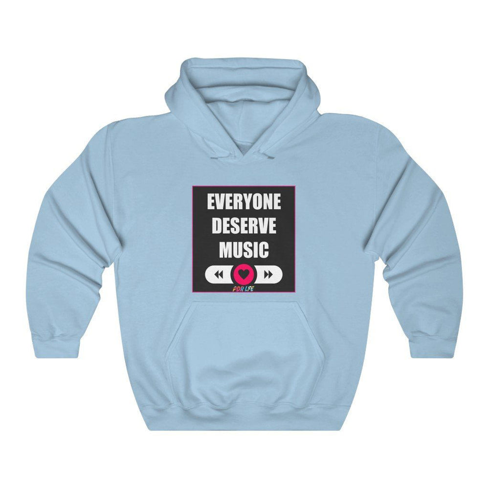 DESERVE MUSIC Unisex Heavy Blend™ Hooded Sweatshirt - PDR LFE Light Blue / S PDR LFE