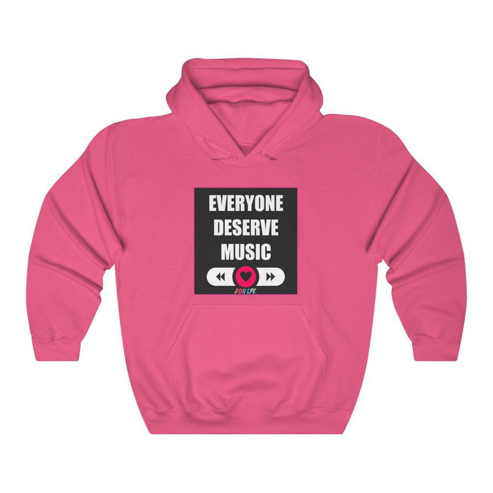 DESERVE MUSIC Unisex Heavy Blend™ Hooded Sweatshirt - PDR LFE Safety Pink / S PDR LFE