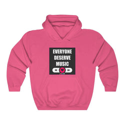 DESERVE MUSIC Unisex Heavy Blend™ Hooded Sweatshirt - PDR LFE Safety Pink / S PDR LFE