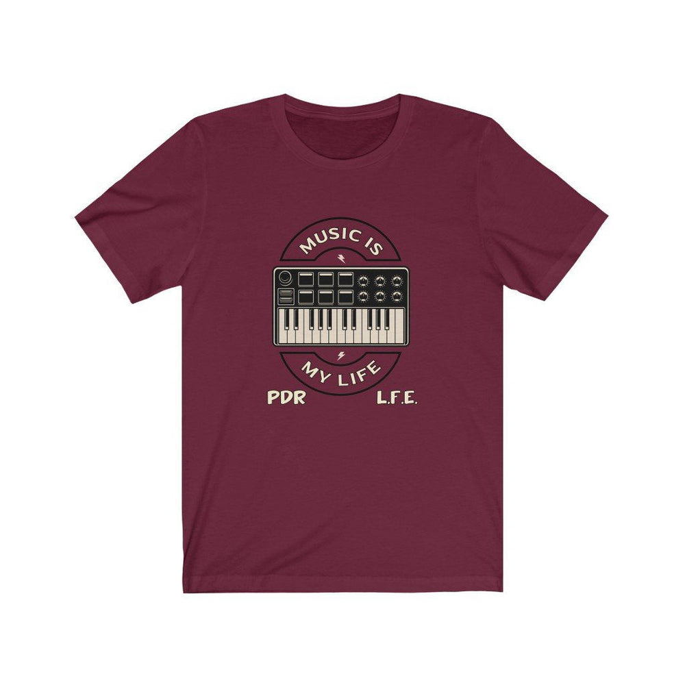 KEYBOARD LIFE Unisex Jersey Short Sleeve Tee - PDR LFE Maroon / S PDR LFE