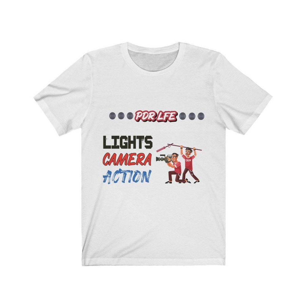 LIGHTS CAMERA ACTION Hip Hop Unisex Jersey Short Sleeve Tee - PDR LFE White / S PDR LFE