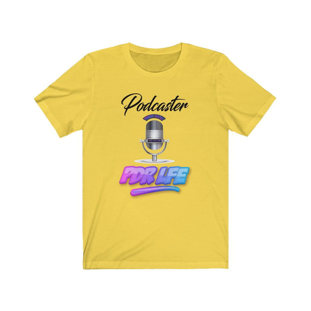 LITTY PDR LFE PODCASTER GLO Unisex Jersey Short Sleeve Tee - PDR LFE Yellow / XS PDR LFE