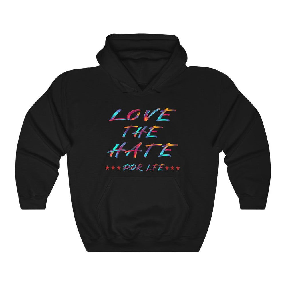 LOVE THE HATE "LOVE THE HATE SERIES" FEMALE Unisex Heavy Blend™ Hooded Sweatshirt - PDR LFE Black / S PDR LFE
