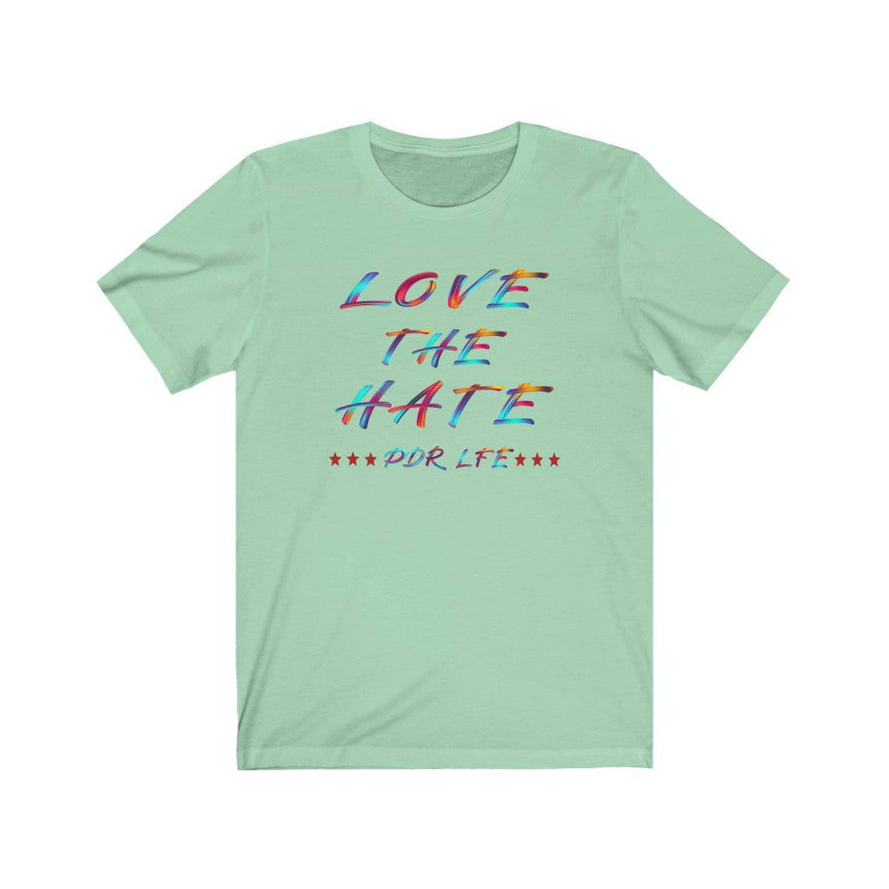 LOVE THE HATE PDR LFE "LOVE THE HATE SERIES" FEMALE Unisex Jersey Short Sleeve Tee - PDR LFE Mint / XS PDR LFE