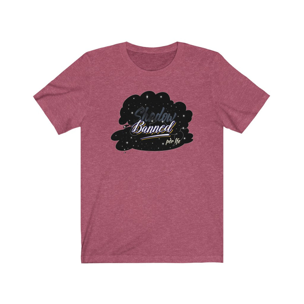 SHADOW BANNED Female Jersey Short Sleeve Tee - PDR LFE Heather Raspberry / XS PDR LFE