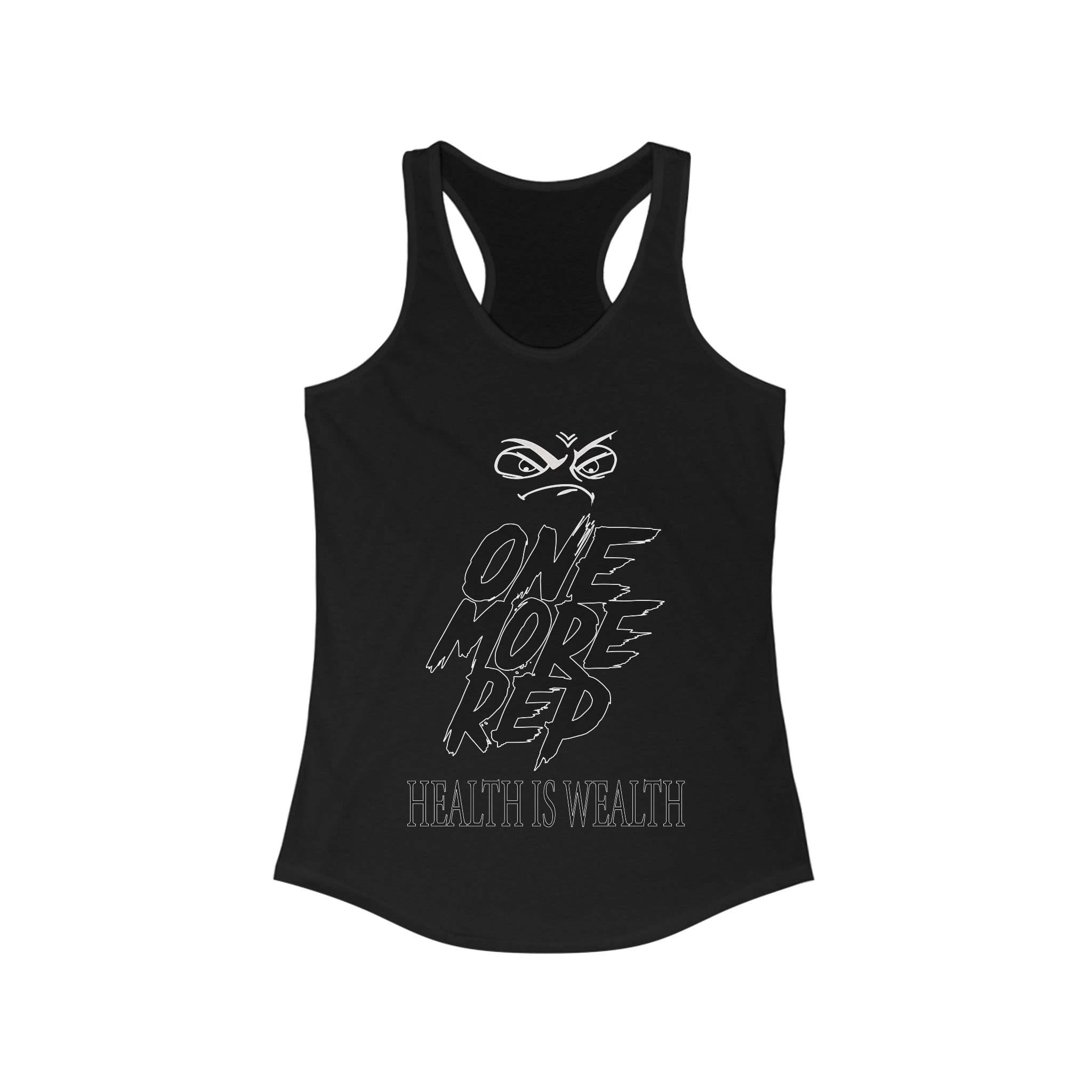 A high-quality print of this slim fit tank-top will turn heads. Bystanders won't be disappointed - the racerback cut looks good on any woman's shoulders.