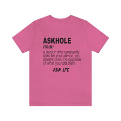 ASKHOLE MENS HIP HOP TSHIRT - PDR LFE Charity Pink / S PDR LFE