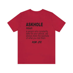 ASKHOLE MENS HIP HOP TSHIRT - PDR LFE Red / S PDR LFE