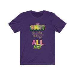 A LIL BEAUTY ALL BEAST Female Unisex Jersey Short Sleeve Tee - PDR LFE Team Purple / S PDR LFE