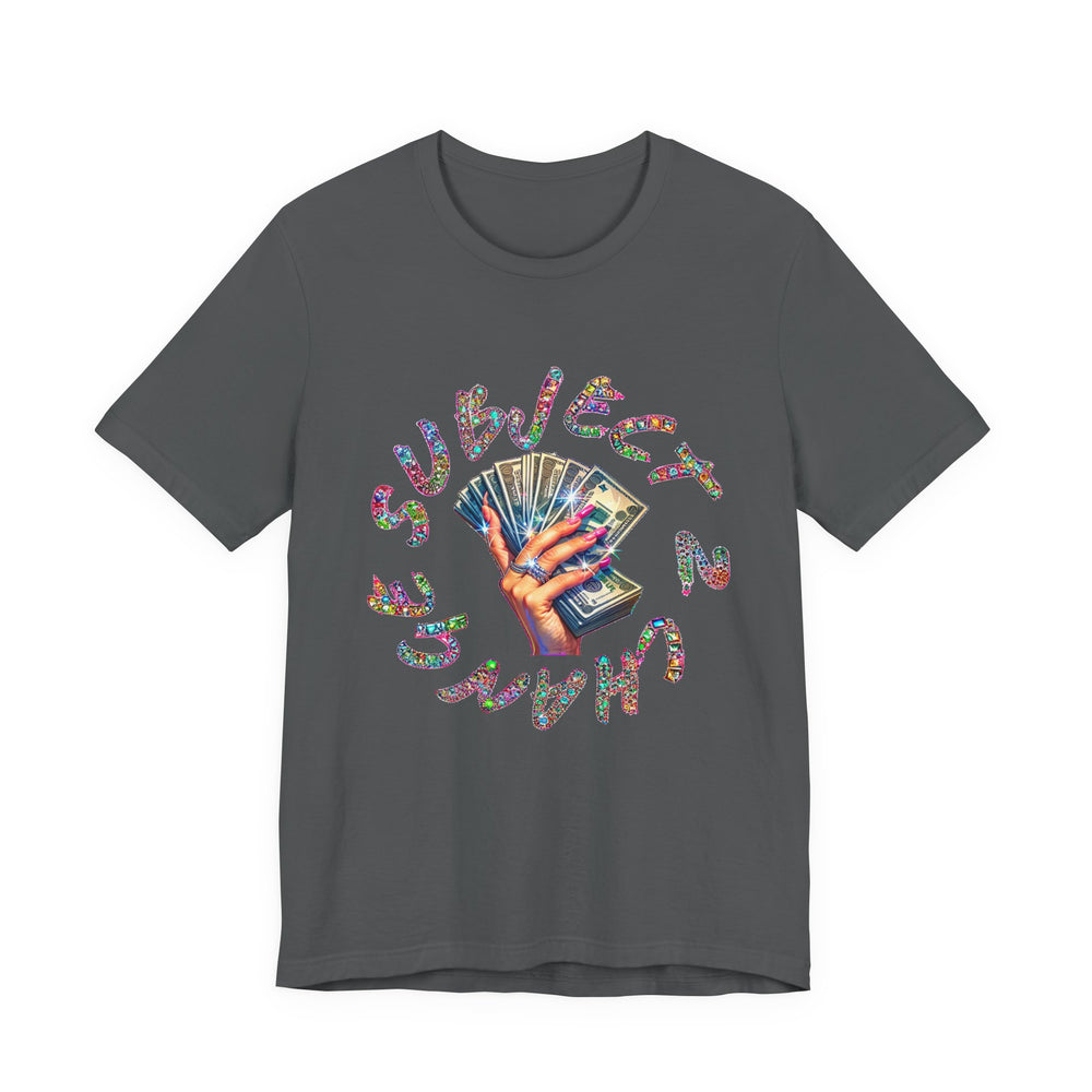 Asphalt -shirt with colorful graphic design on a white background