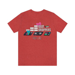 BEAT DROPPERS FEMALE Unisex Jersey Short Sleeve Tee - PDR LFE Heather Red / S PDR LFE