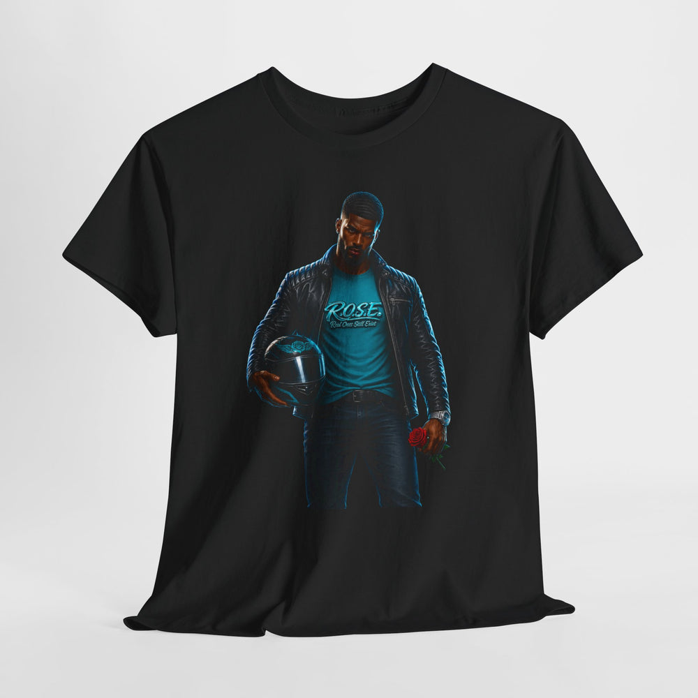 R.O.S.E. (REAL ONES STILL EXIST) BLUE MALE  HIP HOP SHORT SLEEVE T-SHIRT