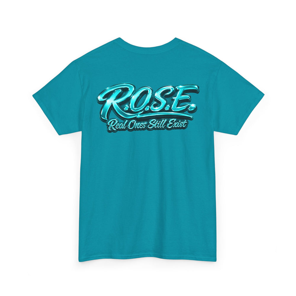 R.O.S.E. (REAL ONES STILL EXIST) BLUE MALE  HIP HOP SHORT SLEEVE T-SHIRT