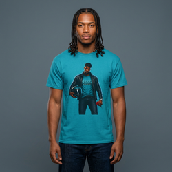 R.O.S.E. (REAL ONES STILL EXIST) BLUE MALE  HIP HOP SHORT SLEEVE T-SHIRT
