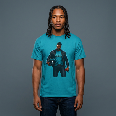 R.O.S.E. (REAL ONES STILL EXIST) BLUE MALE  HIP HOP SHORT SLEEVE T-SHIRT
