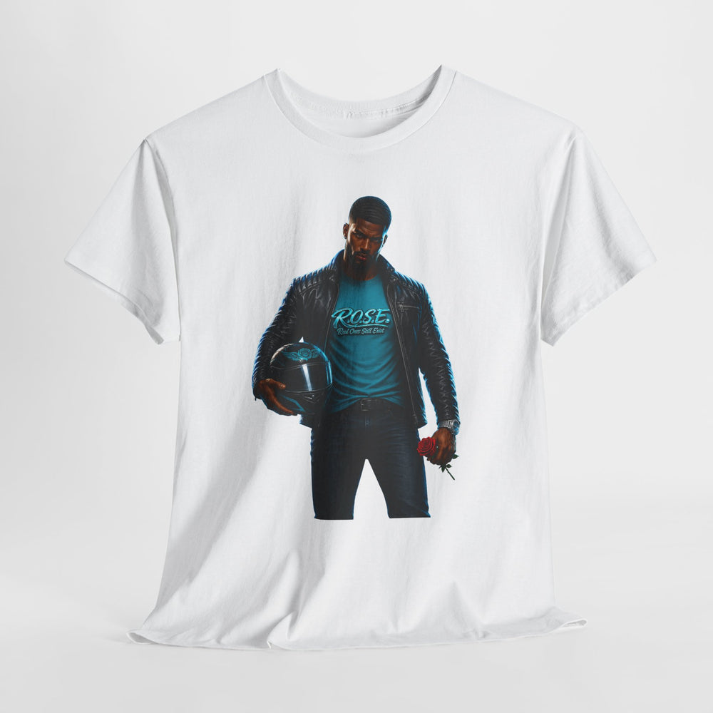R.O.S.E. (REAL ONES STILL EXIST) BLUE MALE  HIP HOP SHORT SLEEVE T-SHIRT