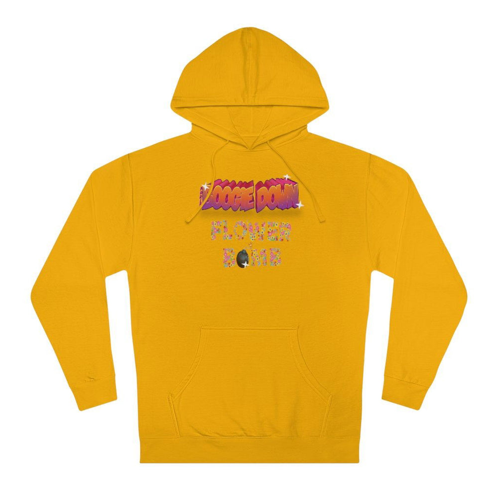 BOOGIE DOWN FLOWER BOMB Hip Hop Unisex Hooded Sweatshirt - PDR LFE XS / Gold PDR LFE