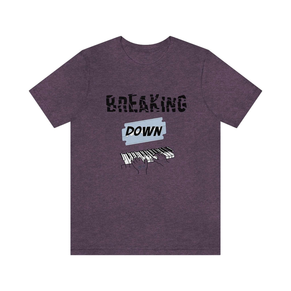BREAKING DOWN KEYS UNISEX HIP HOP TSHIRT - PDR LFE Heather Team Purple / XS PDR LFE