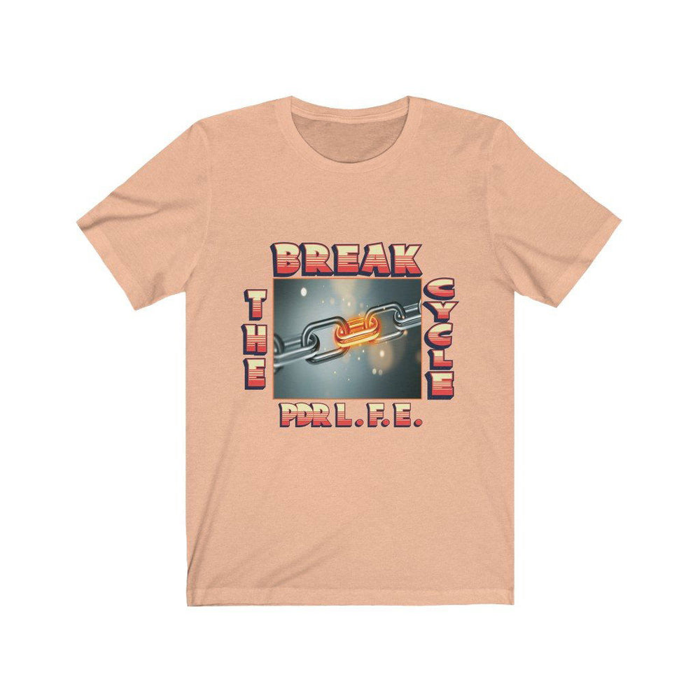 BREAK THE CYCLE Unisex Jersey Short Sleeve Tee - PDR LFE Heather Peach / S PDR LFE