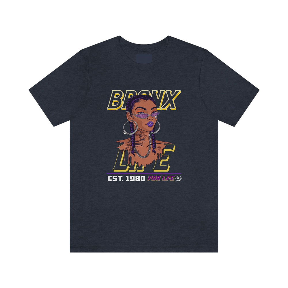 BRONX LIFE FEMALE HIP HOP Short Sleeve Tee - PDR LFE Heather Navy / S PDR LFE