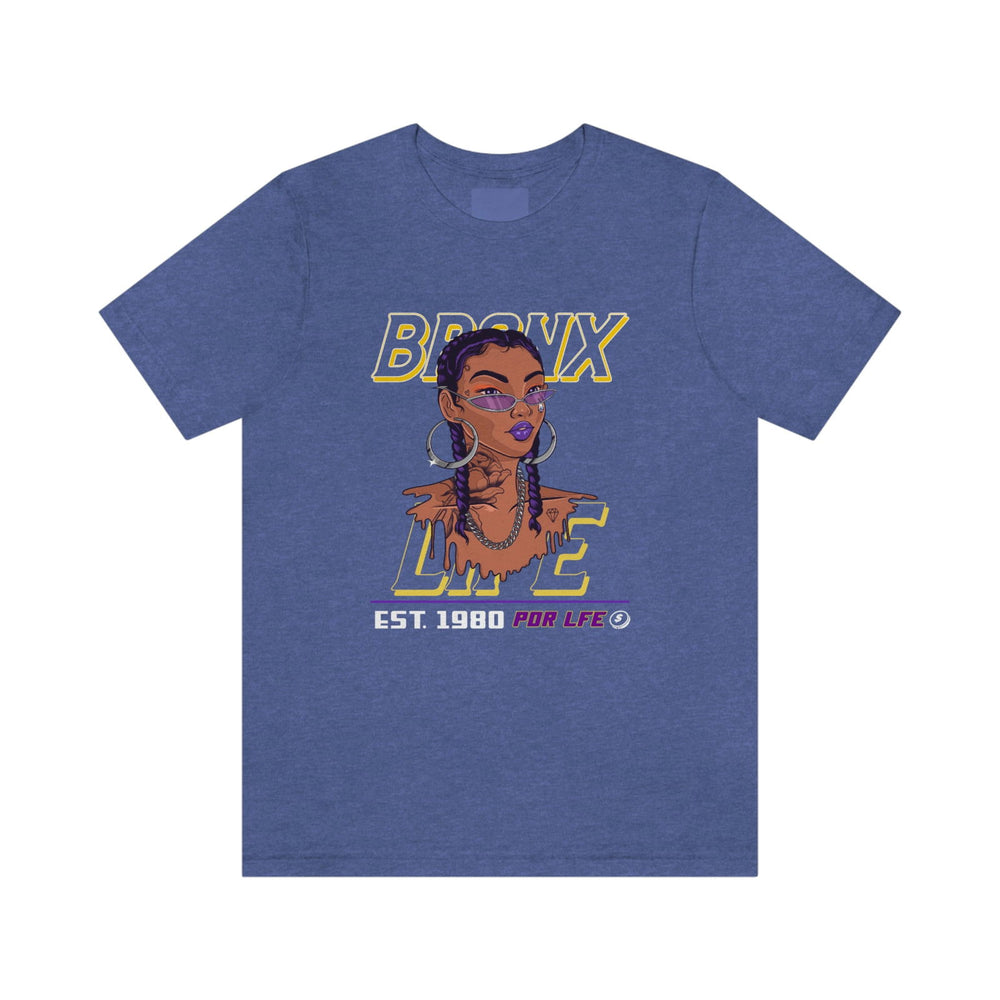 BRONX LIFE FEMALE HIP HOP Short Sleeve Tee - PDR LFE Heather True Royal / S PDR LFE