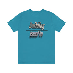 BUILDING OVER BEEFIN HIP HOP Jersey Short Sleeve Tee - PDR LFE Aqua / S PDR LFE