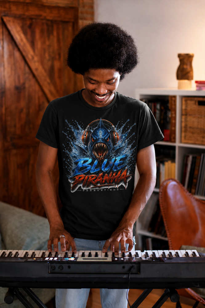 Blue Piranha Productions Short Sleeve Hip Hop T-Shirt