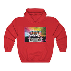 CERTIFIED FEMALE DJ Unisex Heavy Blend™ Hooded Sweatshirt - PDR LFE Red / S PDR LFE