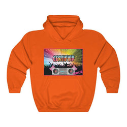 CERTIFIED FEMALE DJ Unisex Heavy Blend™ Hooded Sweatshirt - PDR LFE Orange / S PDR LFE
