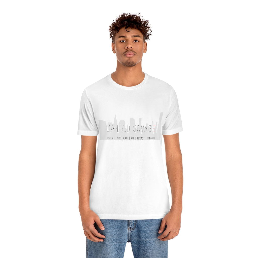 CIVILIZED SAVAGE  Hip Hop Unisex Jersey Short Sleeve Tee - PDR L.F.E. 