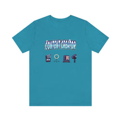 CONTENT CREATOR MALE HIP HOP Short Sleeve Tee - PDR LFE Aqua / XS PDR LFE