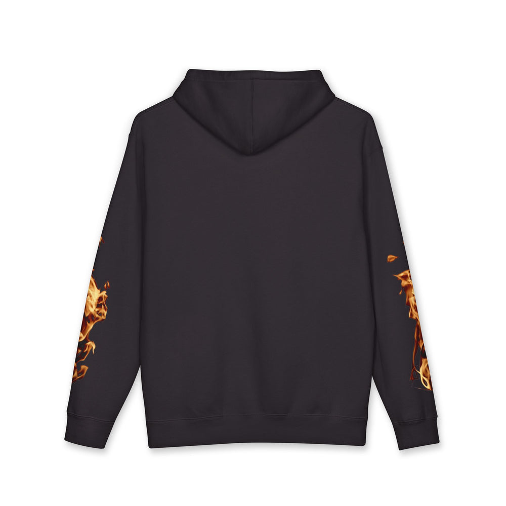 Controlled Chaos Hoodie — Graphic Streetwear Pullover with Sleeve Fox Art