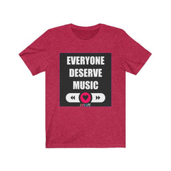DESERVE MUSIC FEMALE Unisex Jersey Short Sleeve Tee - PDR LFE Heather Red / S PDR LFE
