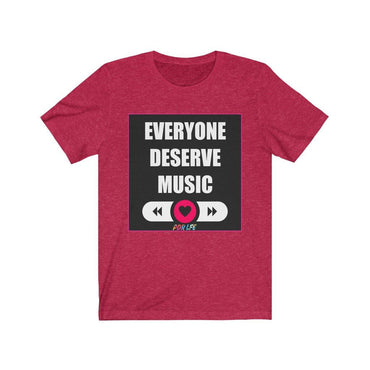 DESERVE MUSIC FEMALE Unisex Jersey Short Sleeve Tee - PDR LFE Heather Red / S PDR LFE