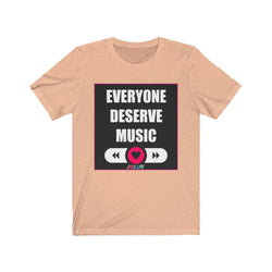 DESERVE MUSIC FEMALE Unisex Jersey Short Sleeve Tee - PDR LFE Heather Peach / S PDR LFE