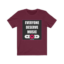 DESERVE MUSIC FEMALE Unisex Jersey Short Sleeve Tee - PDR LFE Maroon / S PDR LFE