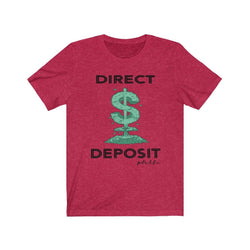 DIRECT DEPOSIT Hip Hop Unisex Jersey Short Sleeve Tee - PDR LFE Heather Red / S PDR LFE