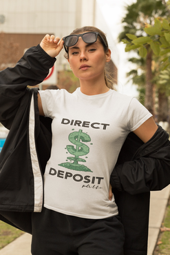 DIRECT DEPOSIT Hip Hop Cotton Crew Tee - PDR LFE Solid White / S PDR LFE