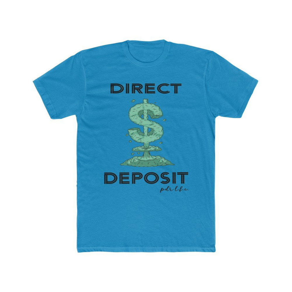 DIRECT DEPOSIT Hip Hop Cotton Crew Tee - PDR LFE Solid Turquoise / S PDR LFE