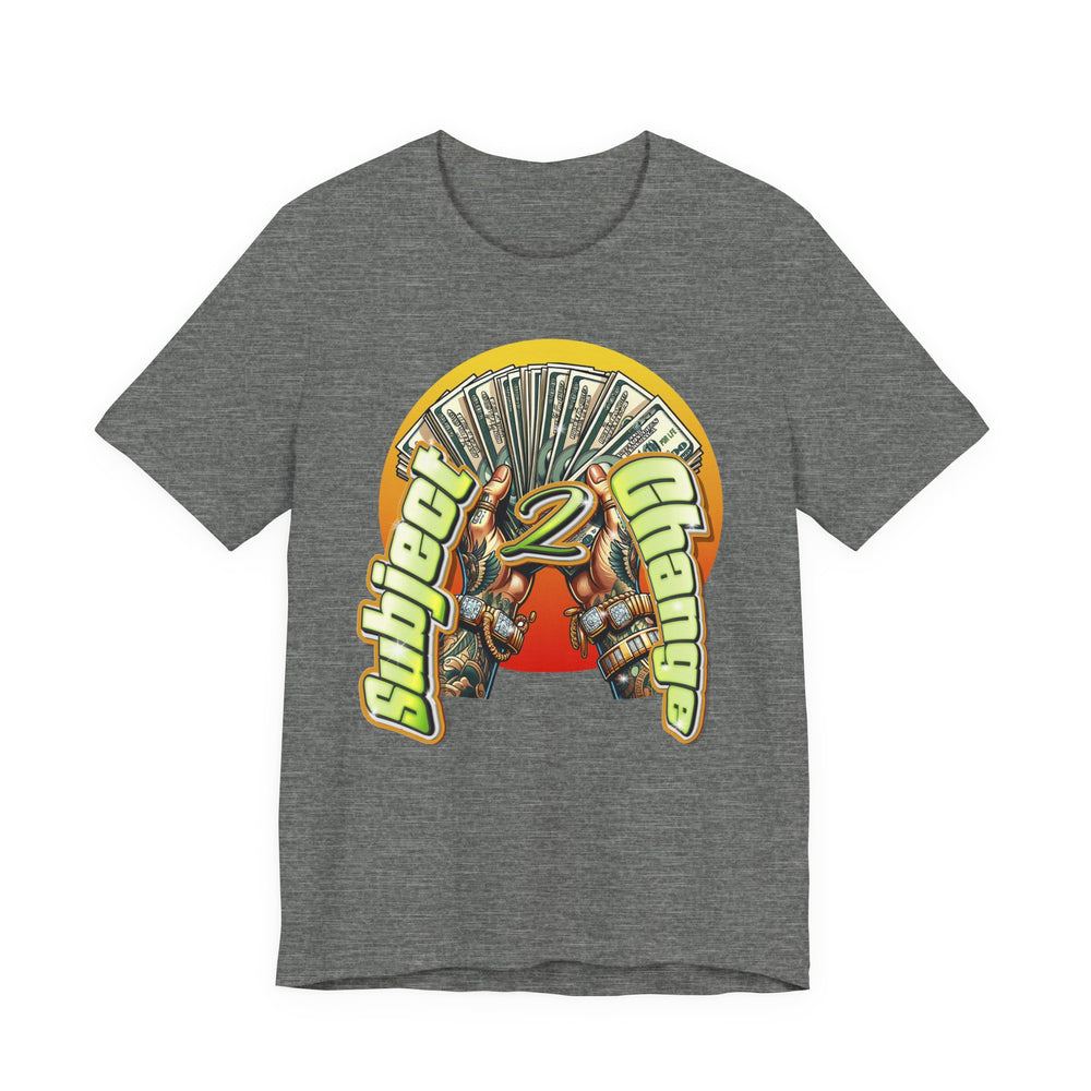 Deep HEATHER t-shirt with a colorful graphic design on a white background