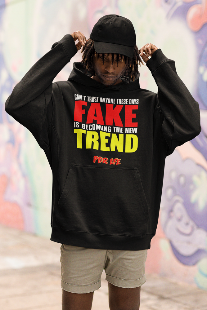 FAKE TREND MENS HIP HOP Heavy Blend™ Hooded Sweatshirt - PDR LFE Black / S PDR LFE