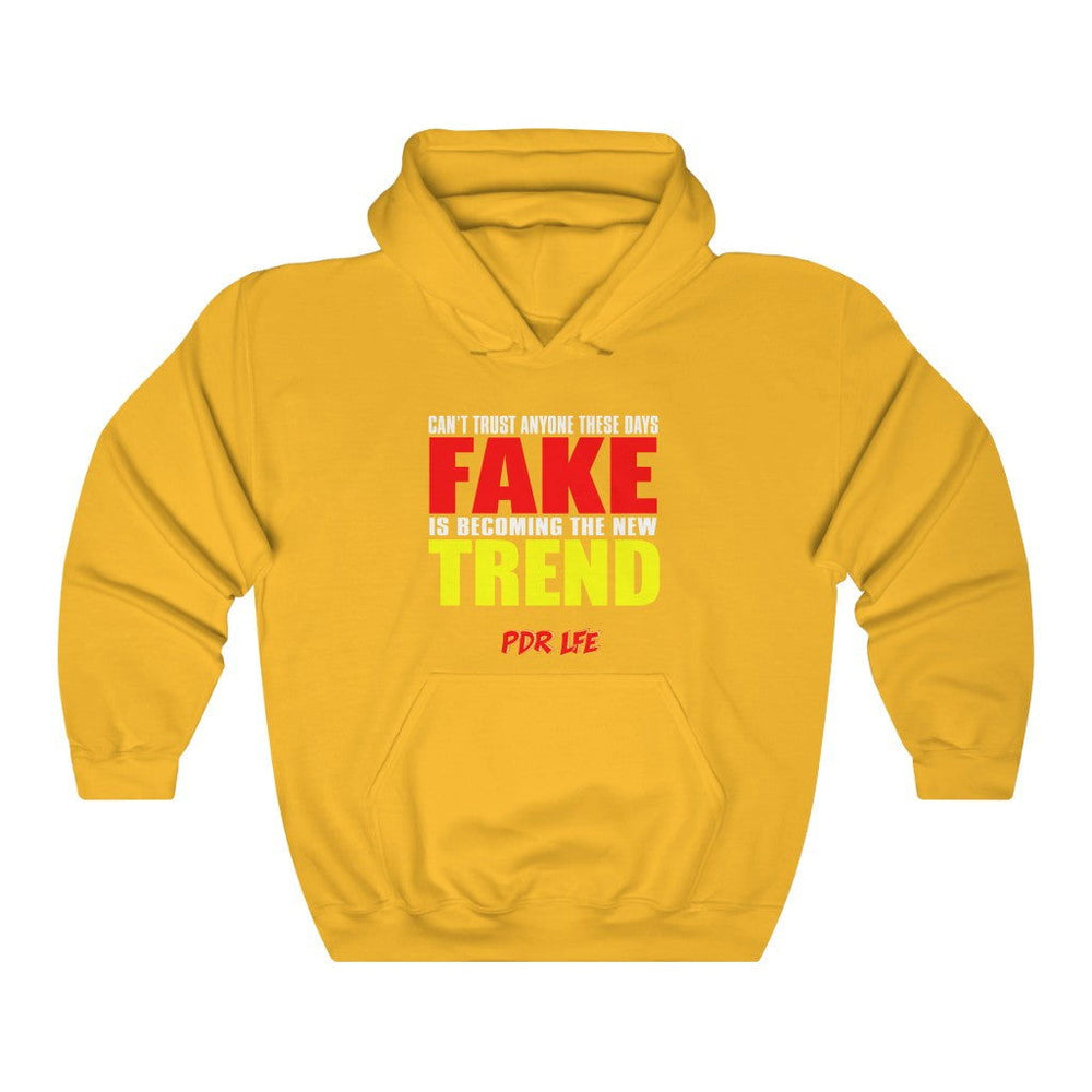 FAKE TREND MENS HIP HOP Heavy Blend™ Hooded Sweatshirt - PDR LFE Gold / S PDR LFE