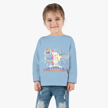 FOLLOW YOUR DREAMS UNICORN VIBES Toddler Long Sleeve Tee - PDR LFE 2T / White PDR LFE